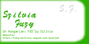 szilvia fuzy business card